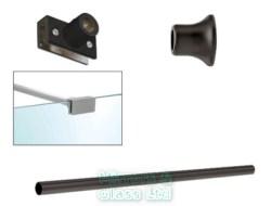 Matt Black Top Bar Support 10mm Glass