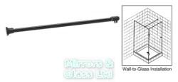 Matt Black Top Bar Support 6mm-8mm Glass